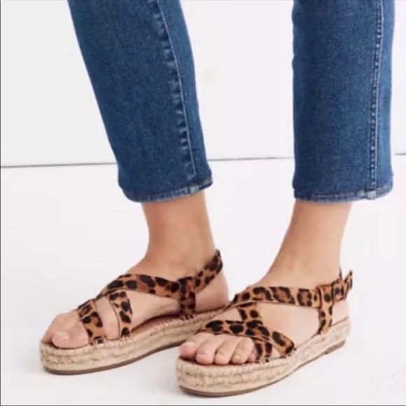 Madewell The Malia Espadrille Leopard Sandal NEW - Picture 2 of 7